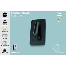 3+7W SİYAH KASA GÜN IŞIĞI - RONDA